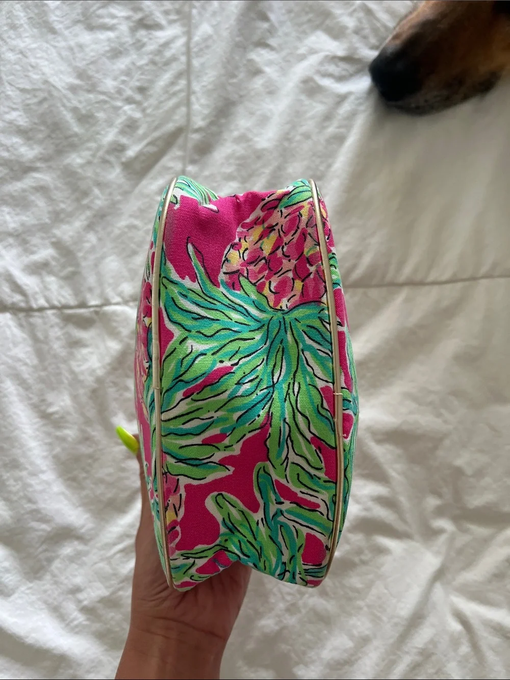 Lilly Pulitzer pineapple print makeup bag